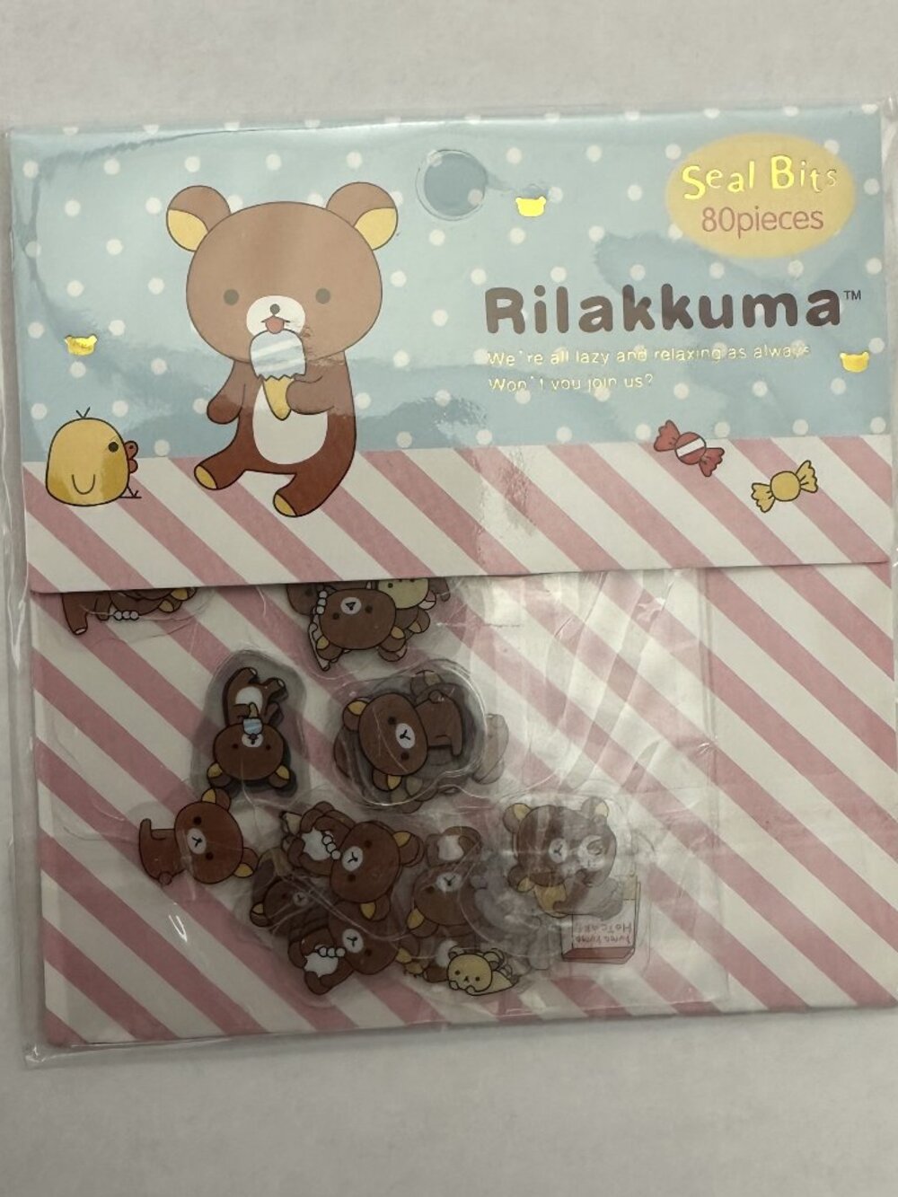 3 For $25 - San-X Japan Rilakkuma & Chairoikuma "Seal Bits" Flake Stickers